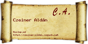 Czeiner Aldán névjegykártya